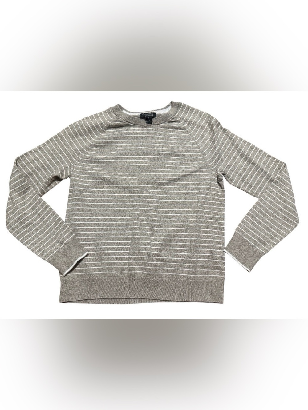 Banana Republic Women’s Pima Cotton Cashmere Striped Sweater Gray White Small